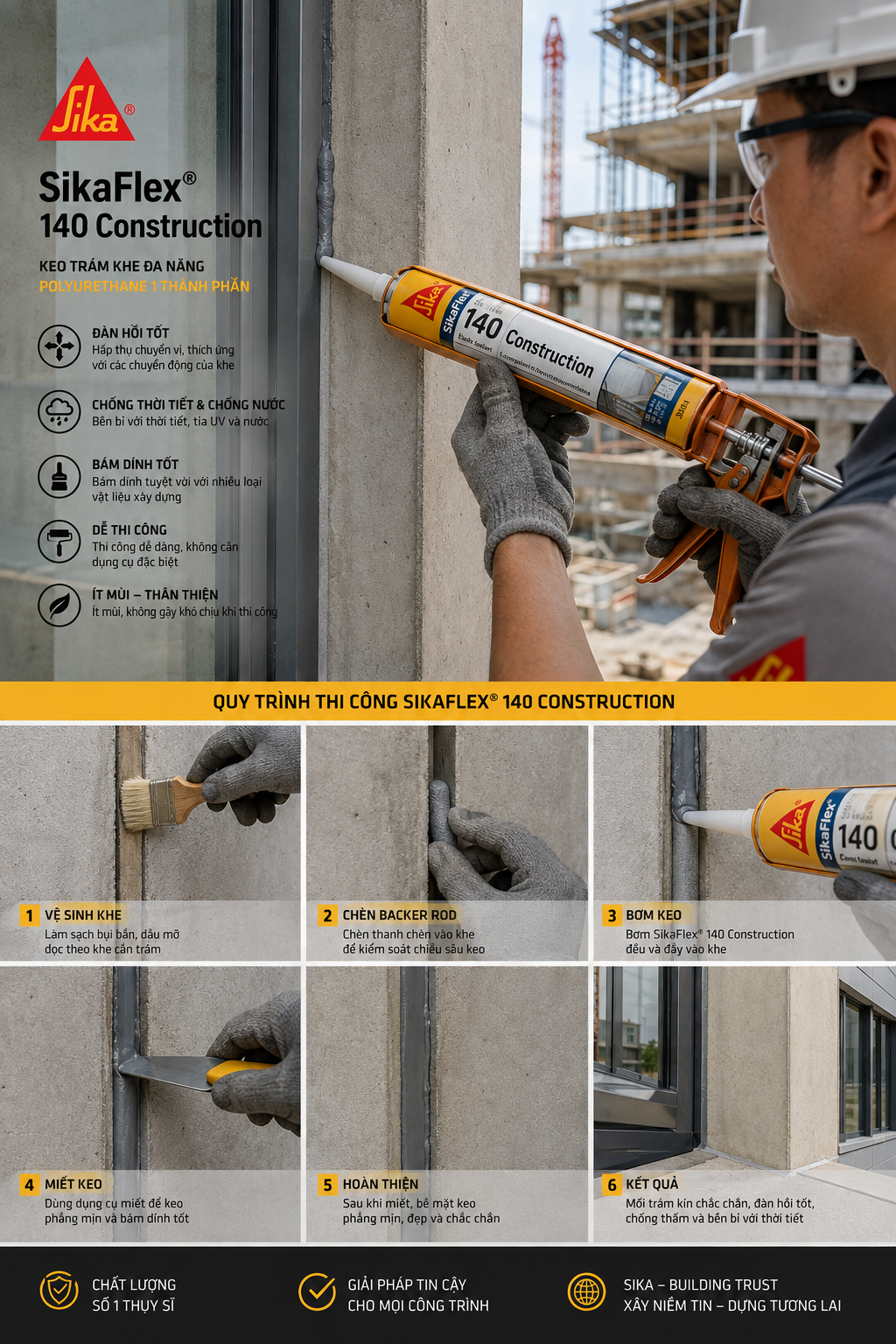 Thi công Sikaflex Contruction